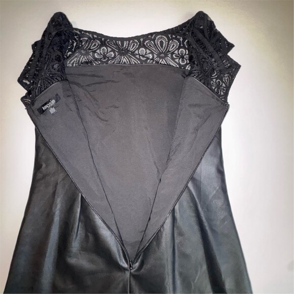 Kensie Dress Womens Size 2 Black Shift Knee Length Cap Sleeve Lace Yoke Goth - Picture 7 of 13